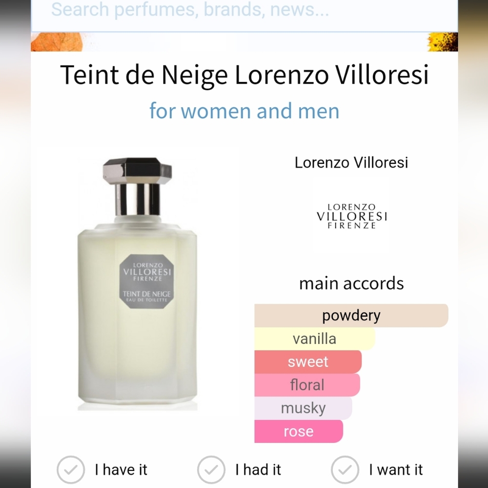 SOLD**"Teint de Neige" by Lorenzo Firenze Fragrance - Picture 6 of 7